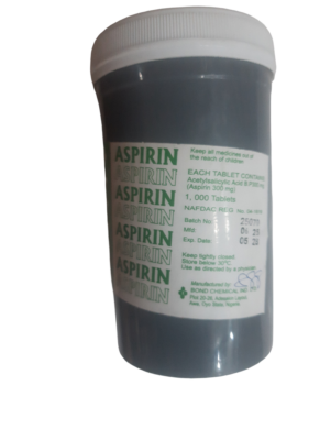 Aspirin 300mg Tablet (acetylsalicylic Acid) X1000