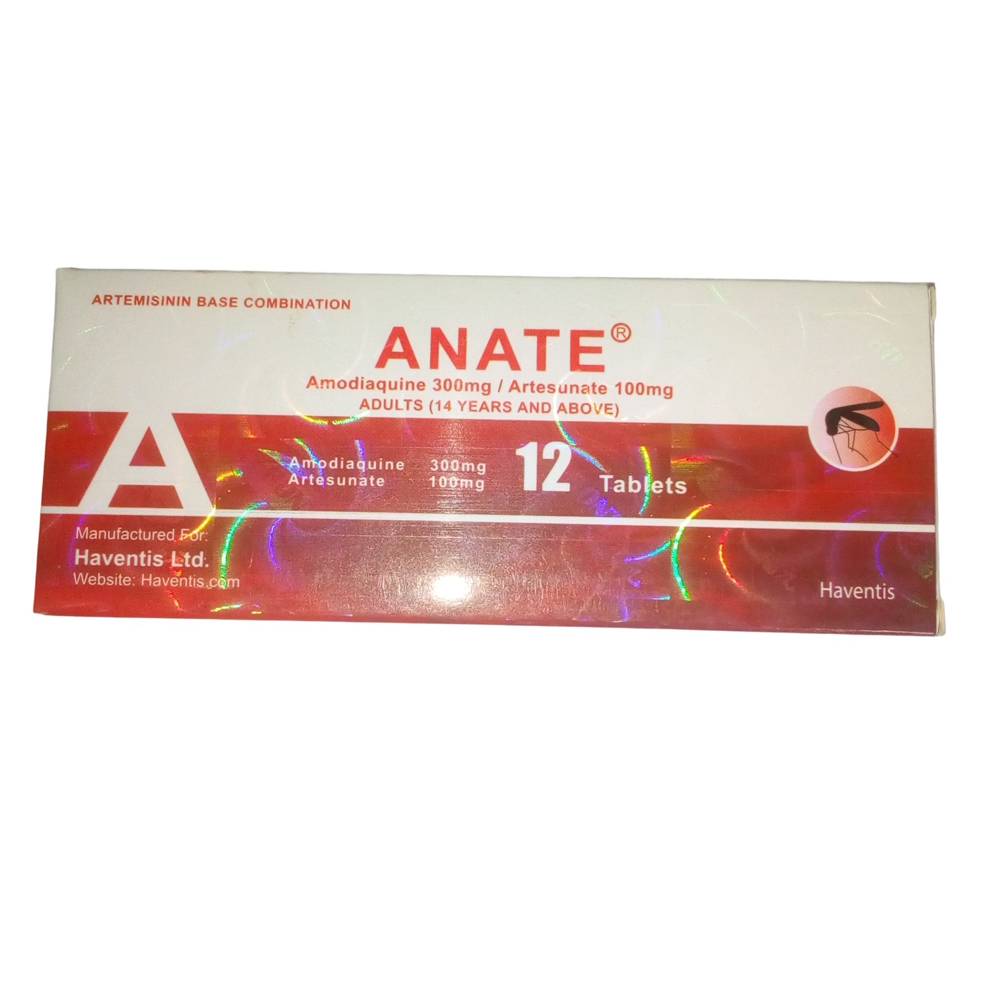 Anate Tablet X 12 (artesunate/amodiaquine 100mg/300mg)