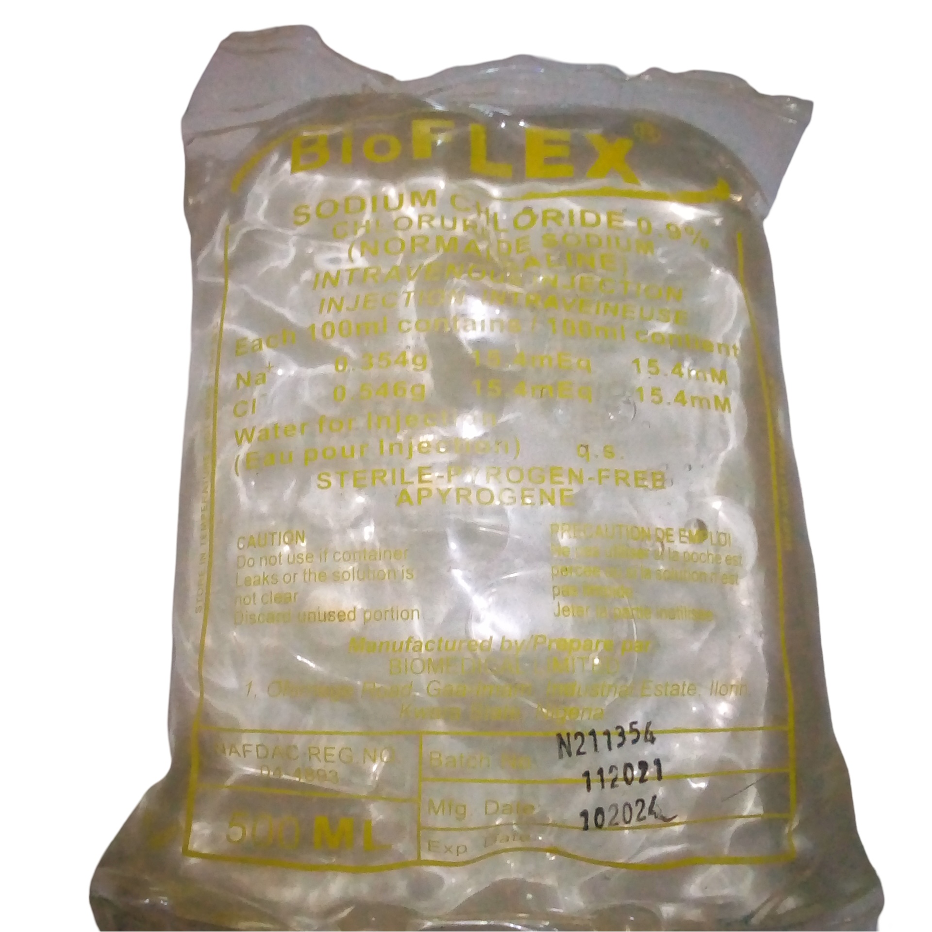 Ivf Normal Saline (sodium Chloride 0.9%) Infusion